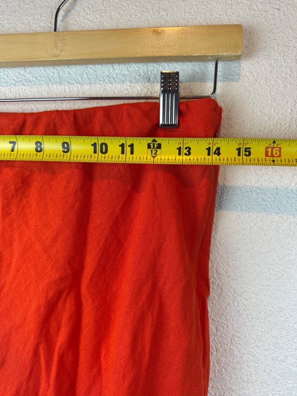 NWT Madewell 100% Linen Maxi Skirt Size 8 Orange Red Minimalist Coastal Chic - Picture 10 of 13